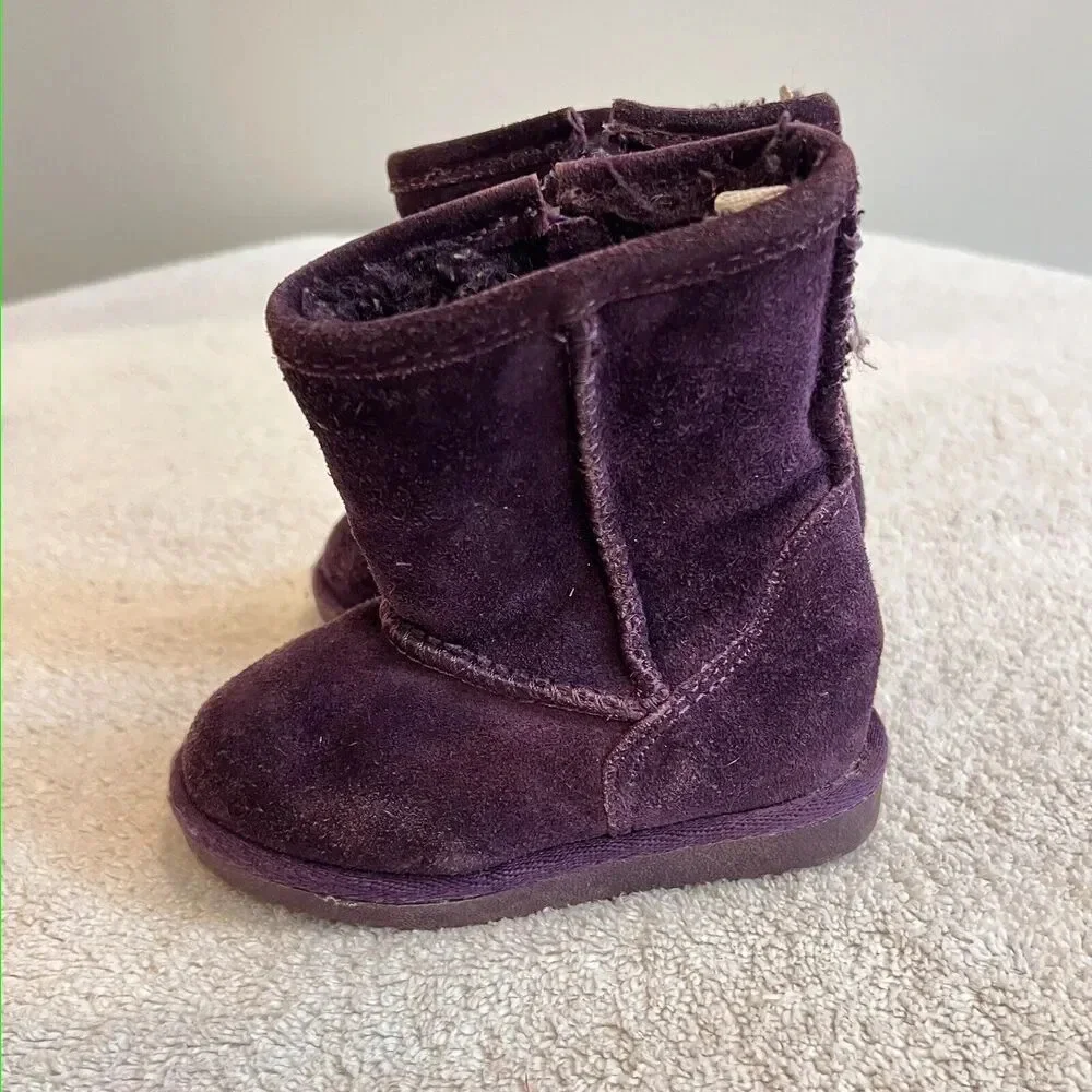 Nordstrom Rack Purple Toddler Girl Suede Boots 5 Winter Baby Outdoor Shearling